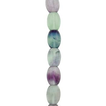 16x12mm Drum shaped gemstone bead Rainbow Fluorite 40cm strand