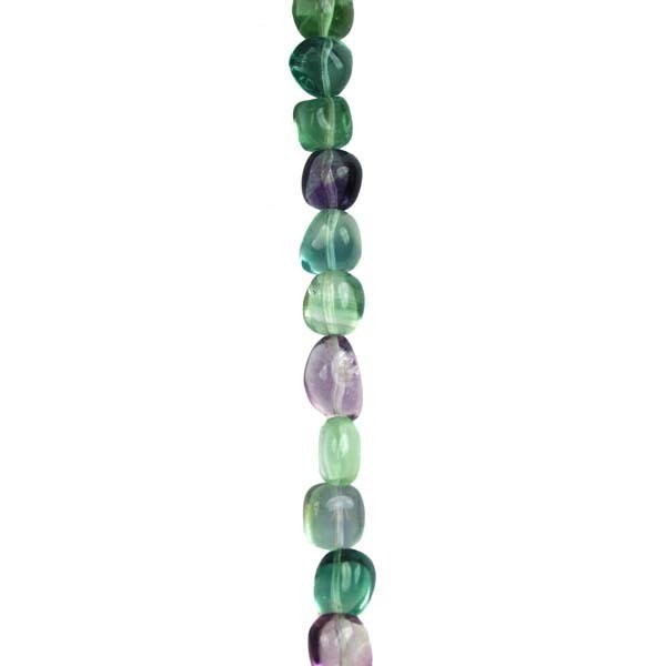 8x10mm Tumbled Gemstone Beads Rainbow Fluorite 'A'  Quality 39cm