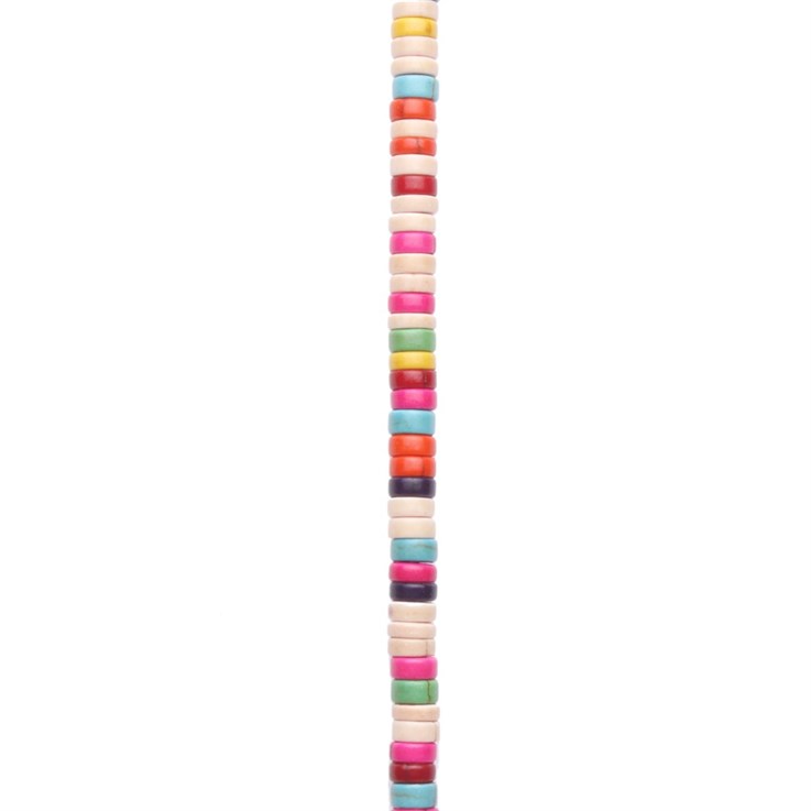 4mm Rainbow Howlite Heishi Beads Mixed Colours 37cm