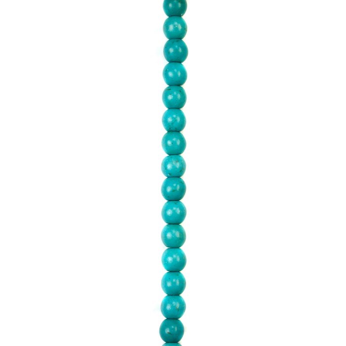 6mm Rainbow Howlite Round Beads Turquoise 15.5"