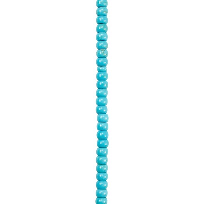 6mm Rainbow Howlite Rondelle Beads Turquoise 15.5"