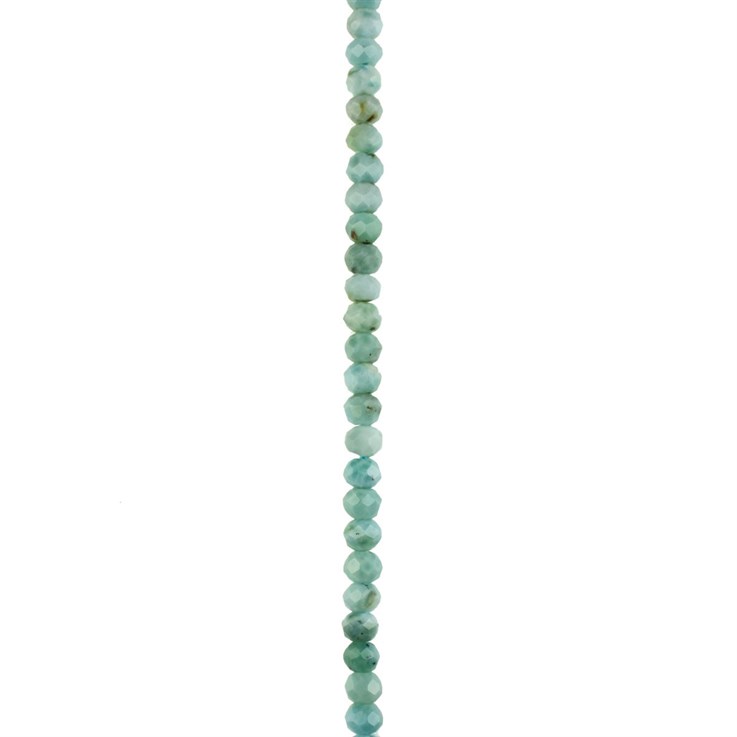 5mm Larimar 'A' Quality Faceted Button 40cm Strand