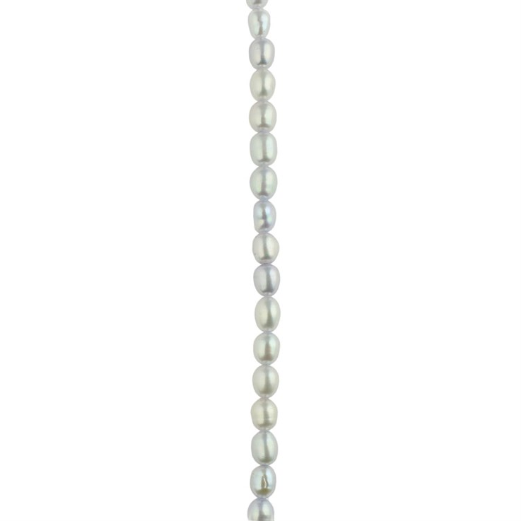 3.5-4mm Rice Pearl Bead Long Drilled Baby Blue 40cm Strand