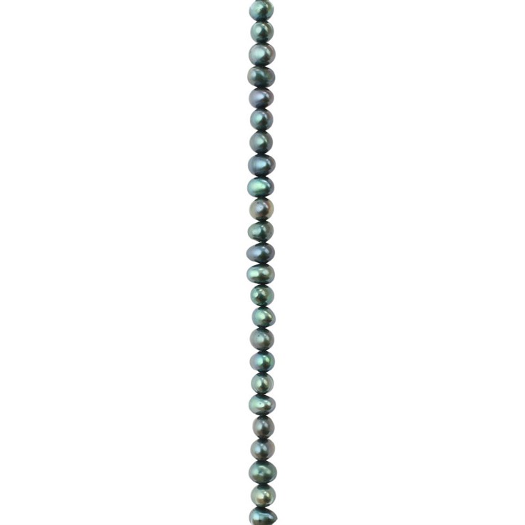 3.5-4mm Long Potato Pearl Bead Side Drilled Peacock AYB19 40cm Strand
