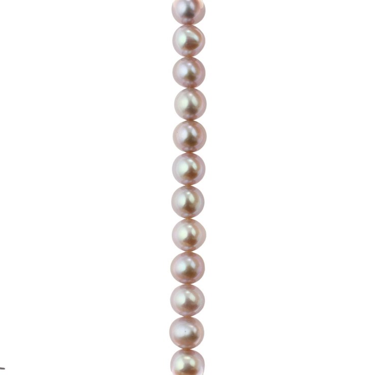 7-7.5mm Potato Pearl Bead Superior Side Drilled Natural Purple 40cm Strand