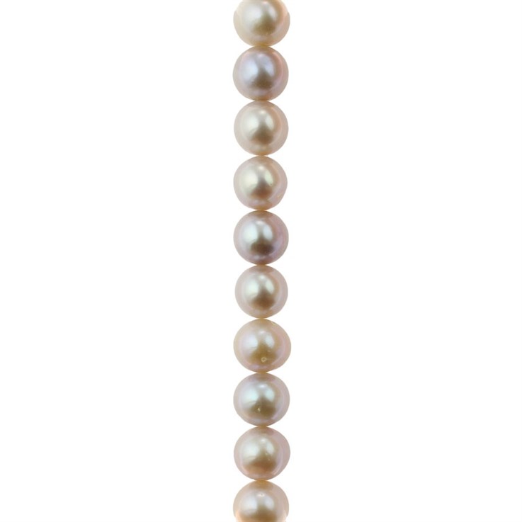 8-8.5mm Potato Pearl Bead Superior Lustre Side Drilled Natural Purple 40cm Strand