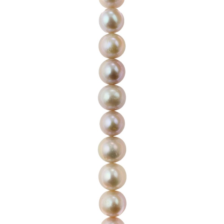 9-10mm Potato Pearl Bead Superior Lustre Side Drilled Natural Pink 40cm Strand