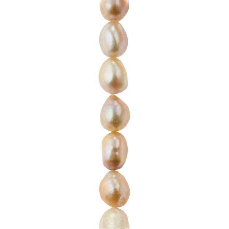 10-12mm Freeform Pearl Bead Long Drilled Natural Purple 40cm Strand