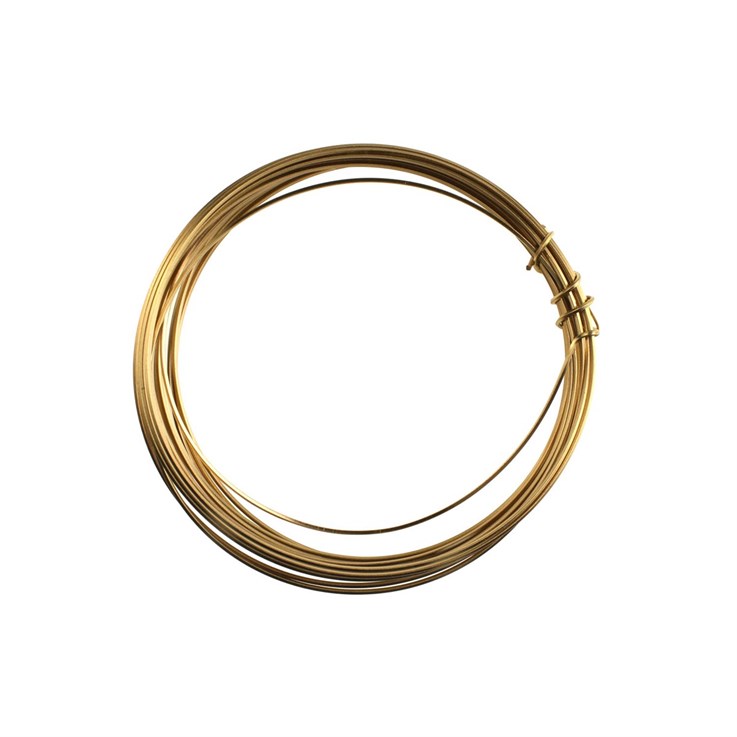 Parawire 22 Gauge (0.64mm) Square Non Tarnish Solid Faux Gold Wire 12 Foot (3.6m) Coil