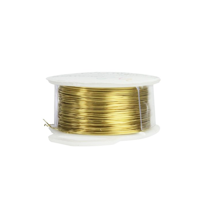 Parawire 26 Gauge (0.41mm) Non Tarnish Solid Faux Gold Wire 30 Yard (27.4m) Spool