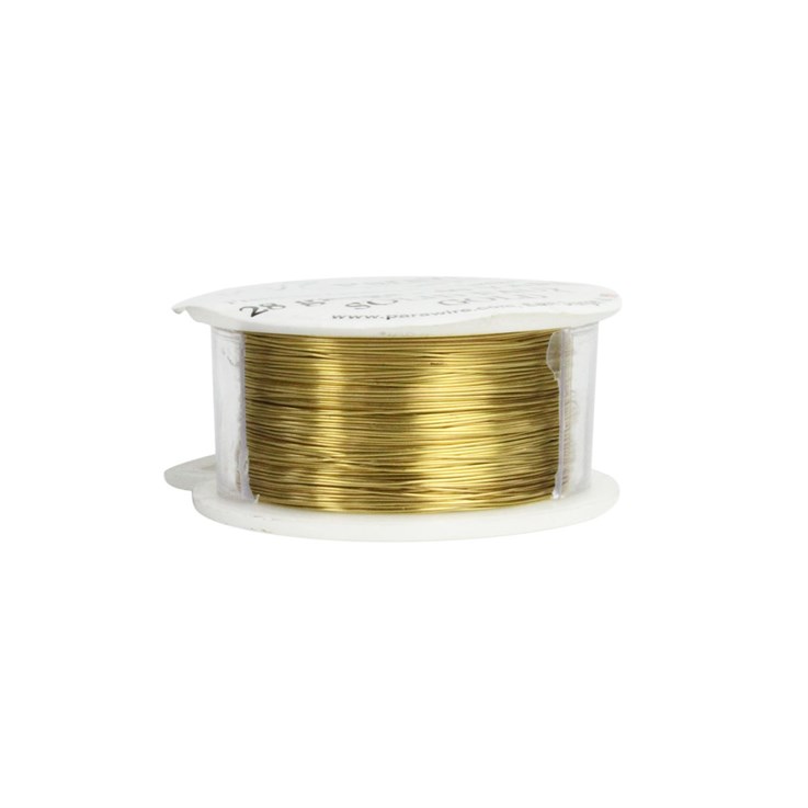 Parawire 28 Gauge (0.33mm) Non Tarnish Solid Faux Gold Wire 40 Yard (36.5m) Spool