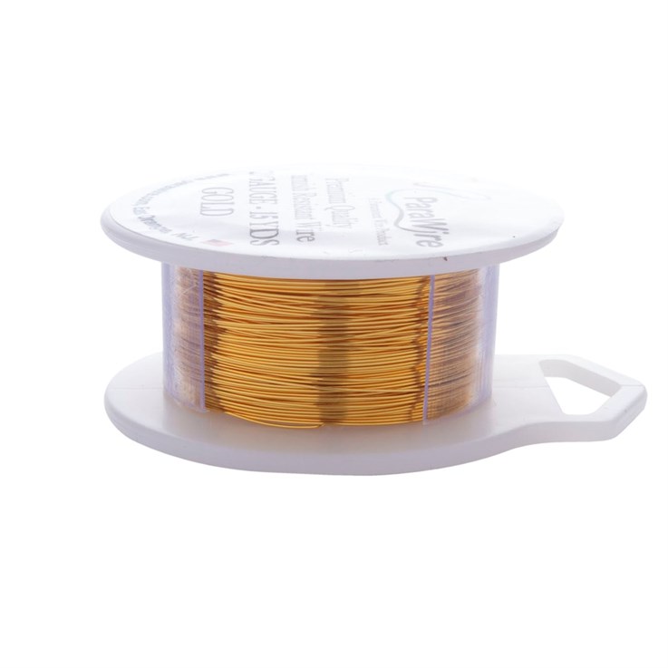 Parawire 28 Gauge (0.33mm) Non Tarnish Gold Plated Wire 15 Yard (13.7m) Spool