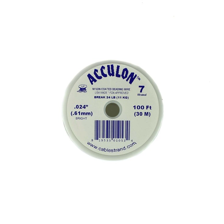 Acculon Beading Wire .024" (7 strand) 100 Foot Reel
