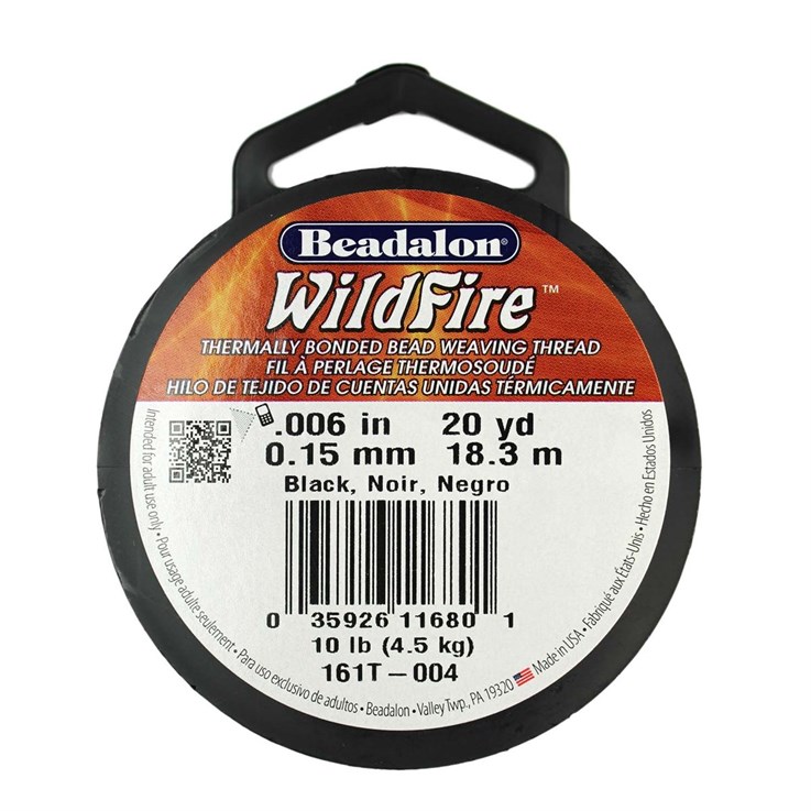 Beadalon Wildfire Thread Black 0.15mm x 18.3m Reel