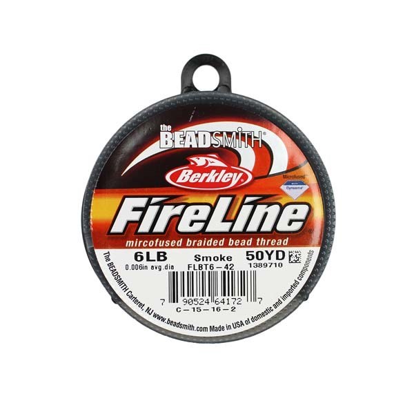 Beadsmith Fireline Braided Beading Thread Smoke Grey 6LB 50yd 0.006" NETT