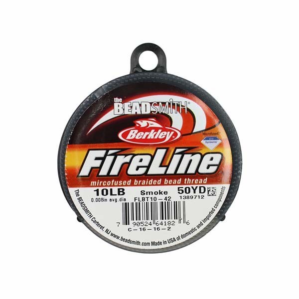 Beadsmith Fireline Braided Beading Thread Smoke Grey 10LB 50yd Reel NETT