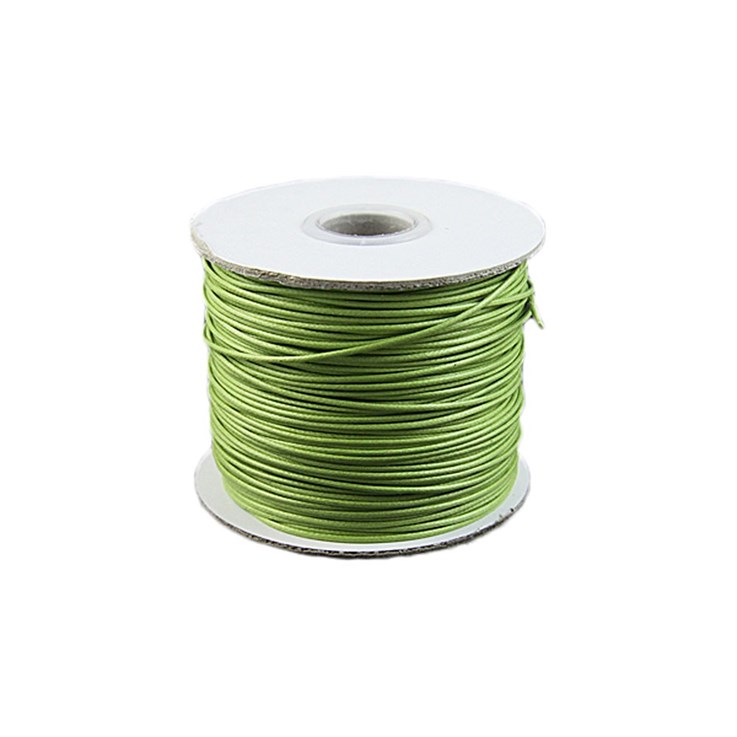 Green Waxed Cord 1mm 100 Metre Reel