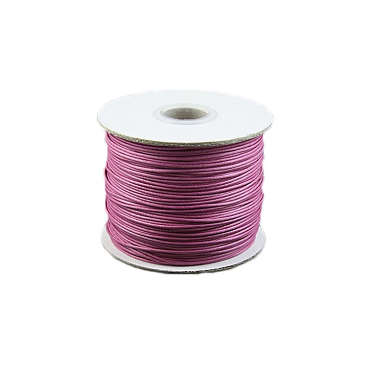 Pink Waxed Beading Cord 1mm 100 Metre Reel