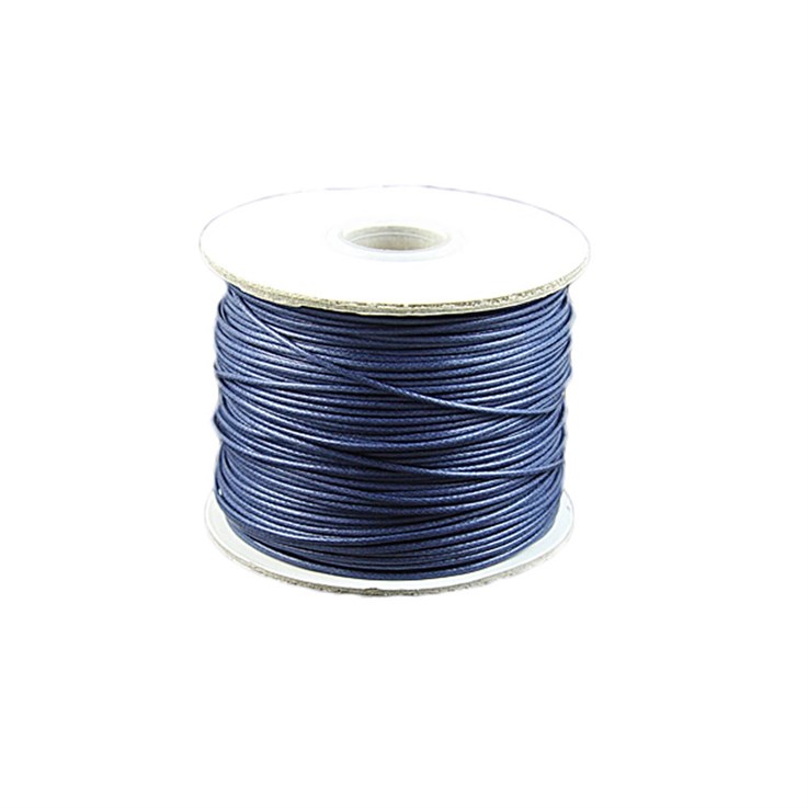 Dark Blue Waxed Beading Cord 1mm 100 Metre Reel