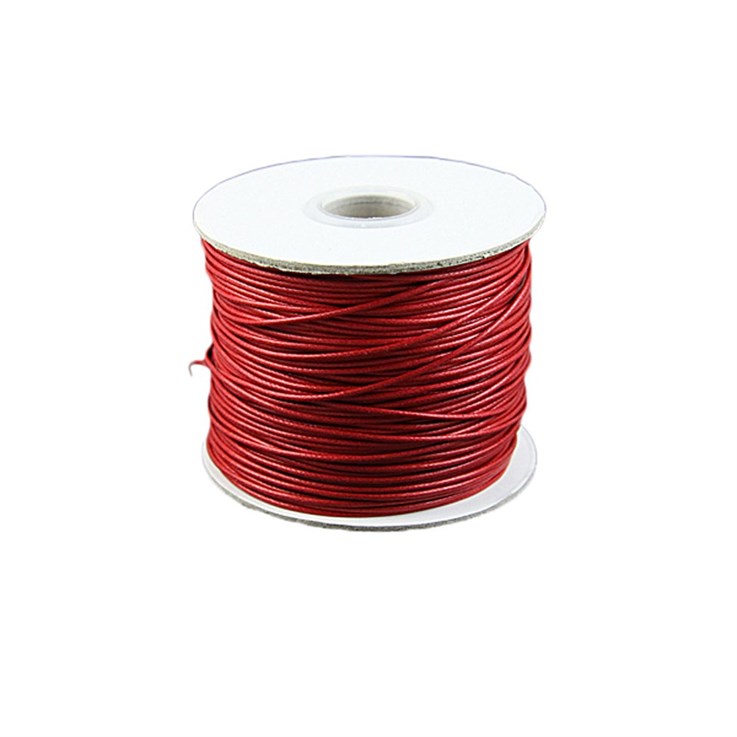 Red Waxed Beading Cord 1mm 100 Metre Reel