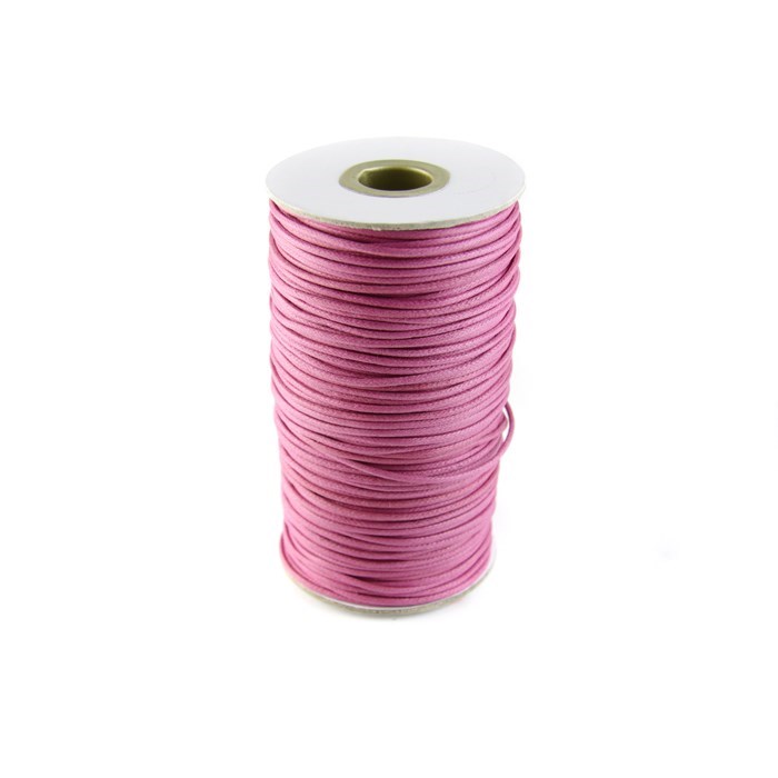 Pink Waxed Beading Cord 2mm 100 Metre Reel