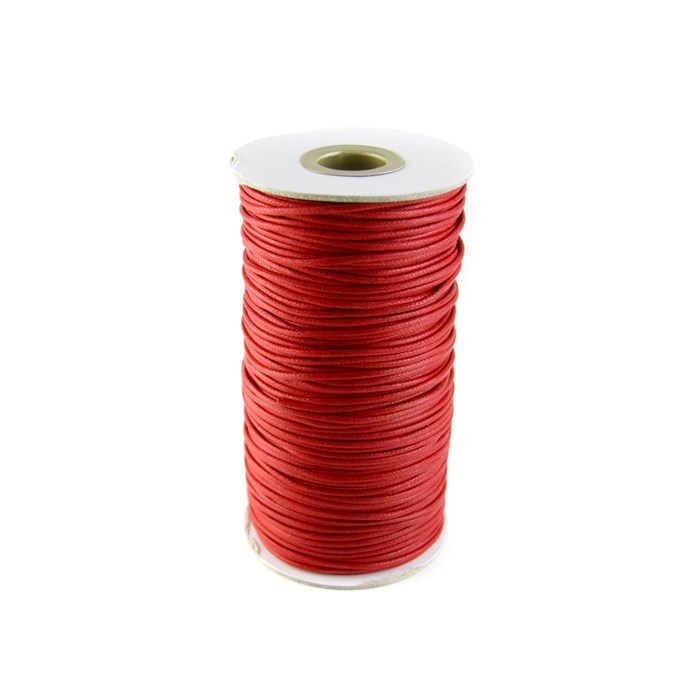 Red Waxed Beading Cord 2mm 100 Metre Reel