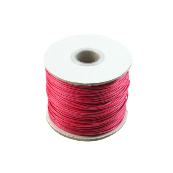 Deep Pink Waxed Cord 1mm 100 Metre Reel