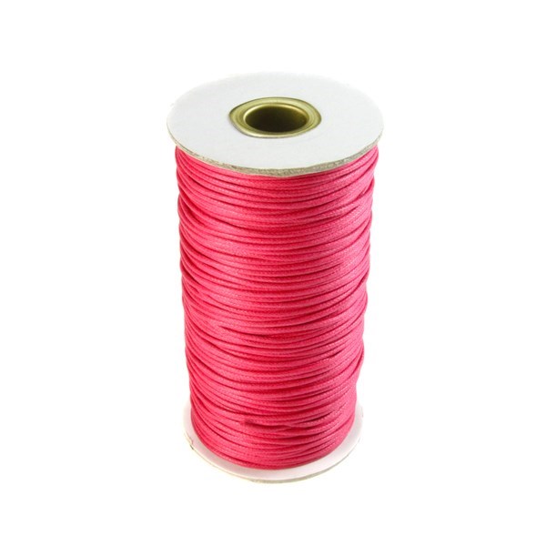 Deep Pink Waxed Cord 2mm 100 Metre Reel