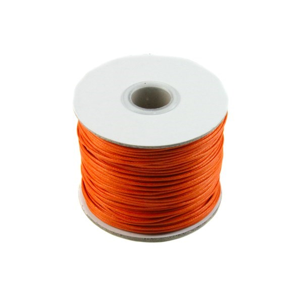 Orange Waxed Cord 1mm 100 Metre Reel