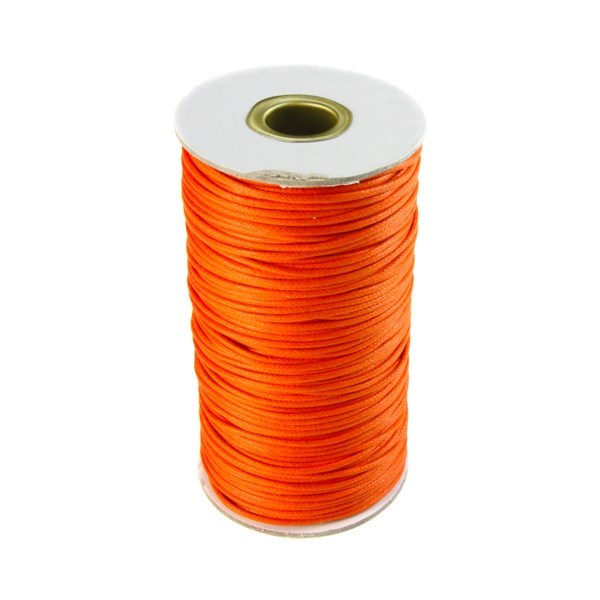 Orange Waxed Cord 2mm 100 Metre Reel