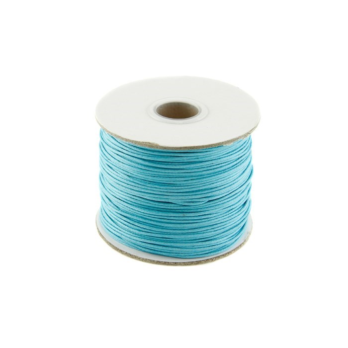 Turquoise Waxed Cord 1mm 100 Metre Reel