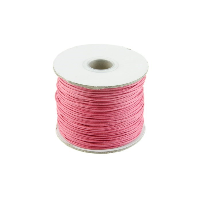 Pastel Pink Waxed Cord 1mm 100 Metre Reel