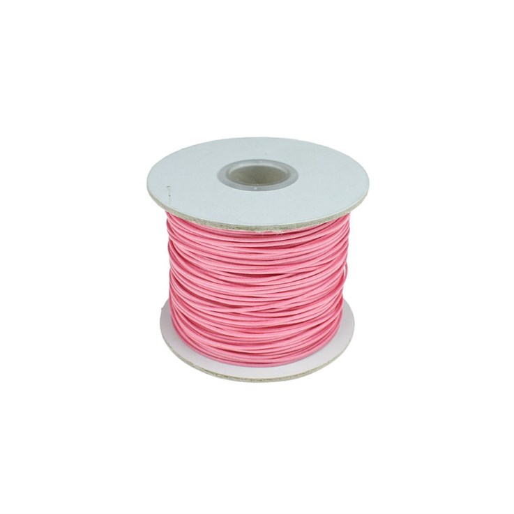 Light Pink Waxed Cord 1mm 100 Metre Reel