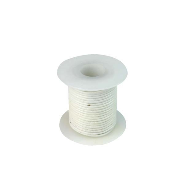 1mm Round Leather 5 Metre Reel White