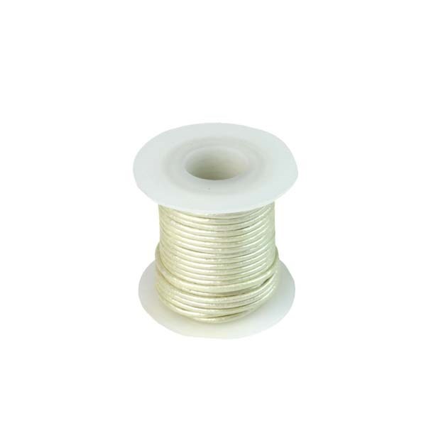 1mm Round Leather 5 Metre Reel Pearly White