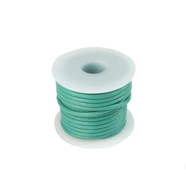 2mm Round Leather 5 Metre Reel Turquoise