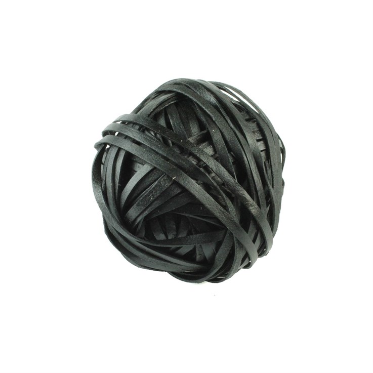 3mm Flat Leather Beading Thong Black 25 Metre ball