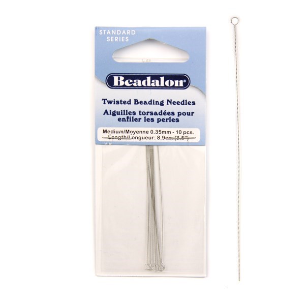 Beadalon Twisted Beading Needle Medium 8.9cm Diameter 0.35mm (10 pieces)