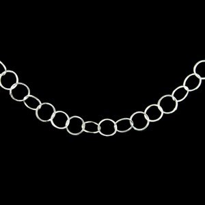 Scratch Circles (25mm) Necklace 24" with Silver Plated S Shape fastener