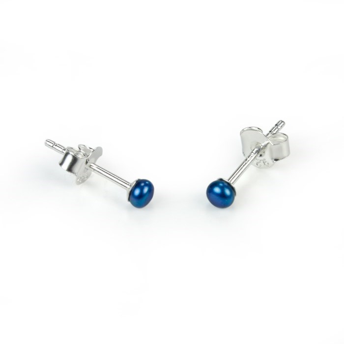 3-3.5mm Button Pearl Stud STS Fresh Blue
