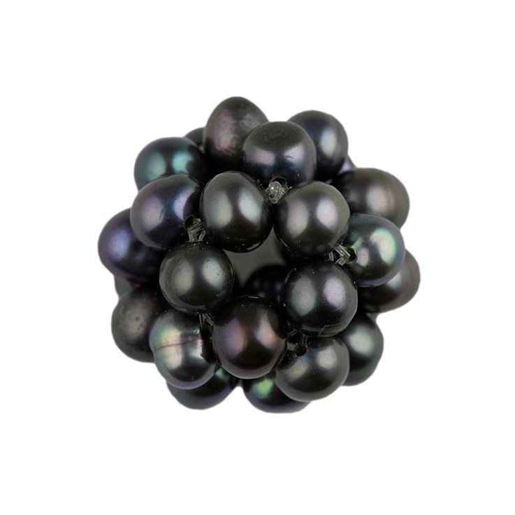 Knitted Pearl Ball Bead 14-15mm - Peacock