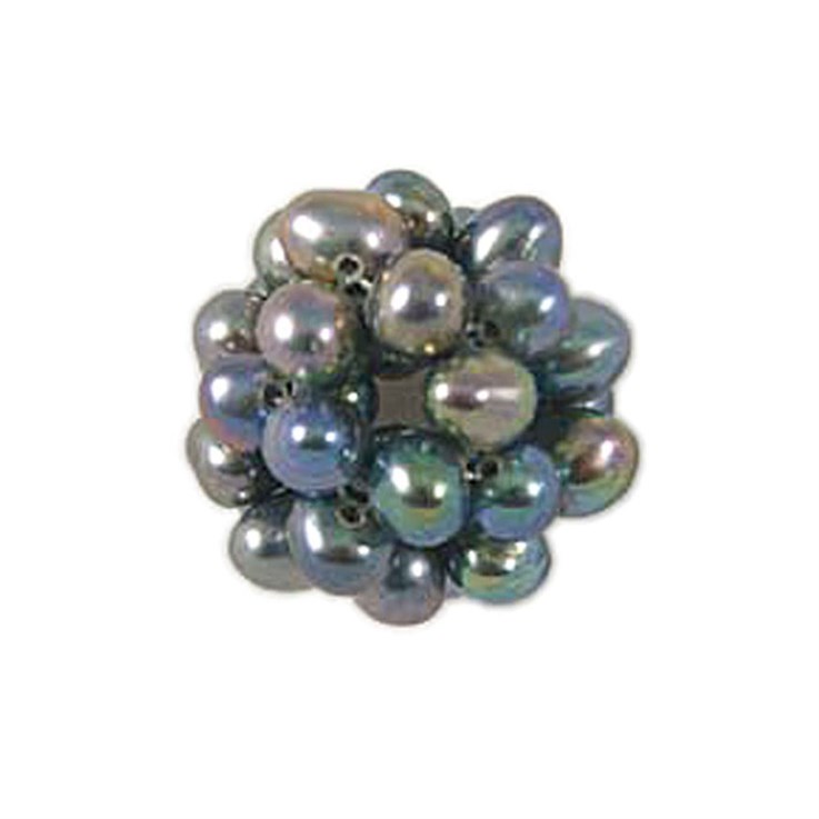 Knitted Pearl Ball Bead 12-13mm  - Peacock