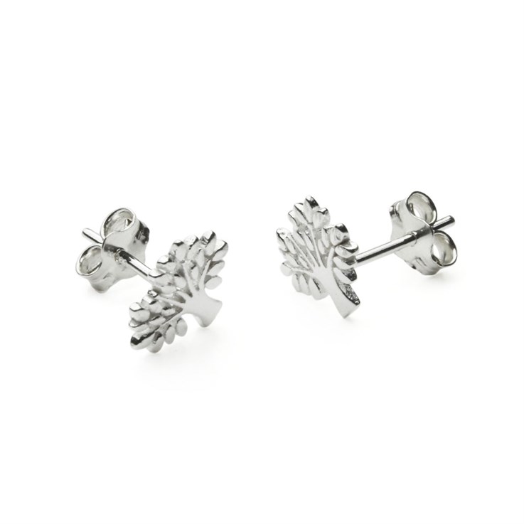 Tree of Life Earstuds 9x7mm with Scrolls Sterling Silver (STS)
