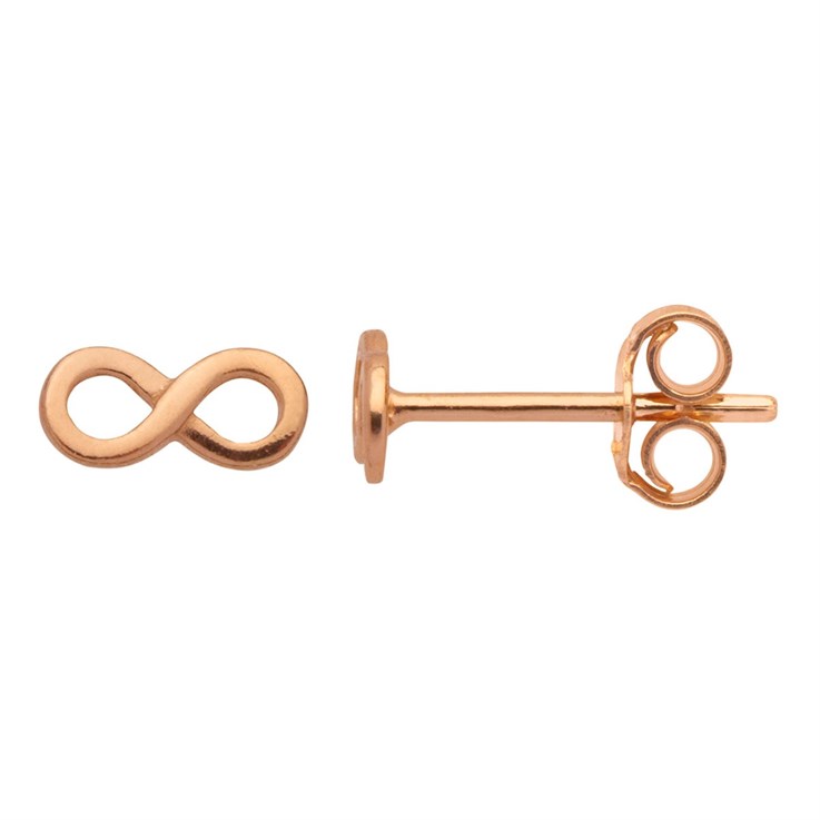 Tiny Infinity Earstud Rose Gold Plated Sterling Silver Vermeil