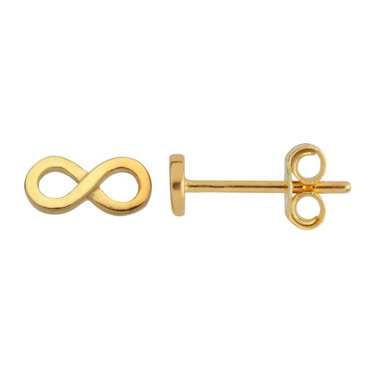 Tiny Infinity Earstud Gold Plated Sterling Silver Vermeil