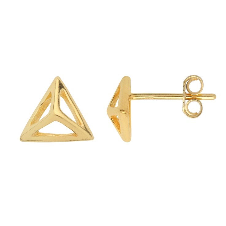 Mini Tetrahedron Earstud Gold Plated Sterling Silver Vermeil