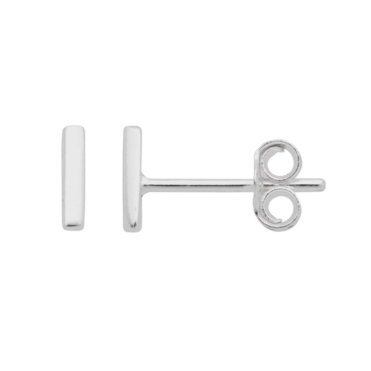 Lowercase Alphabet Letter l Earstud with Scroll (SINGLE) Sterling Silver