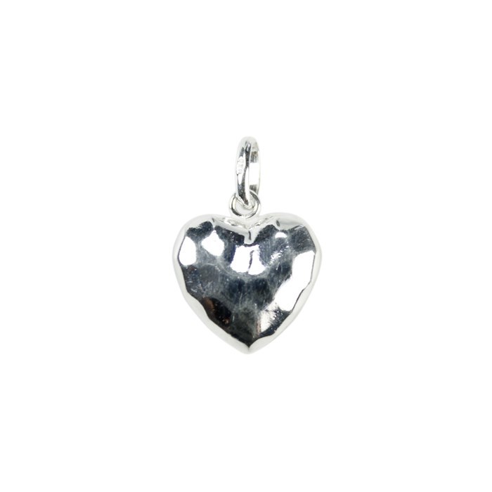 STS Hammered 12x13mm Puff Heart Pendant