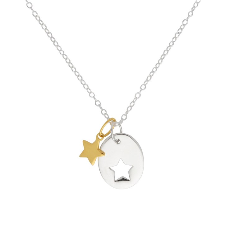Star Cut Out Necklace Sterling Silver