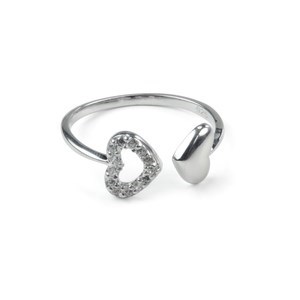 Sparkle Heart Ring Sterling Silver